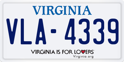 VA license plate VLA4339