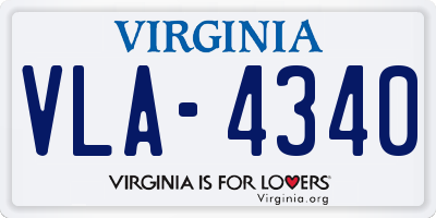 VA license plate VLA4340