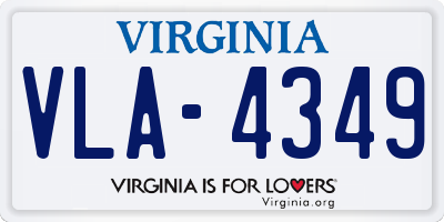 VA license plate VLA4349