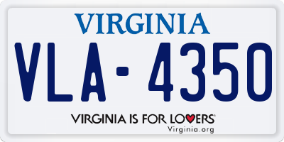 VA license plate VLA4350