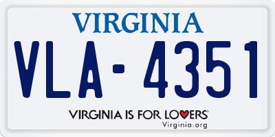 VA license plate VLA4351