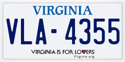 VA license plate VLA4355