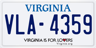 VA license plate VLA4359
