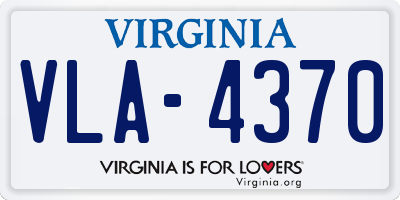 VA license plate VLA4370