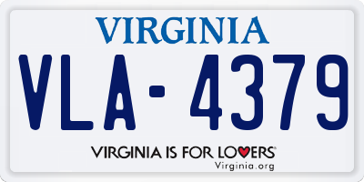 VA license plate VLA4379