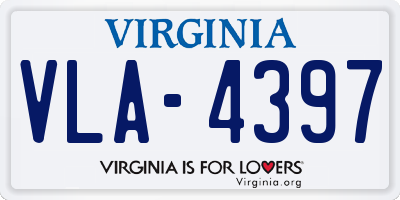 VA license plate VLA4397