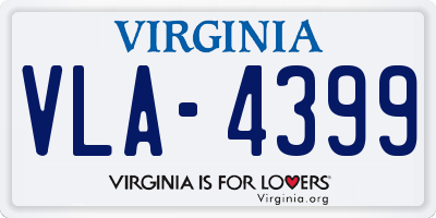 VA license plate VLA4399