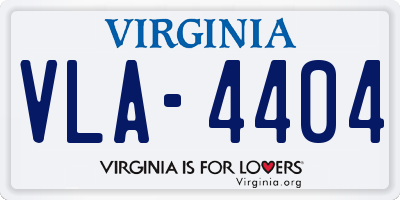 VA license plate VLA4404