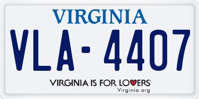 VA license plate VLA4407