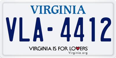 VA license plate VLA4412