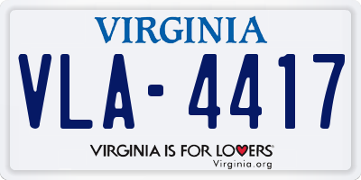 VA license plate VLA4417