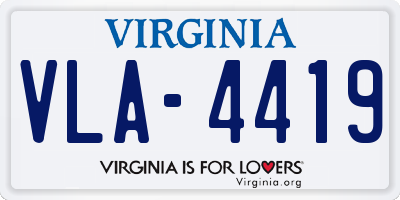 VA license plate VLA4419