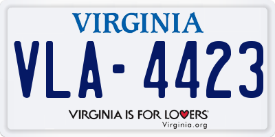 VA license plate VLA4423