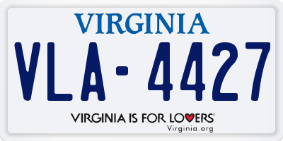 VA license plate VLA4427