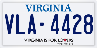 VA license plate VLA4428