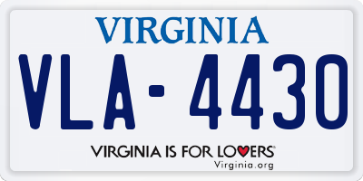 VA license plate VLA4430