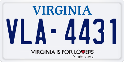 VA license plate VLA4431