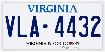 VA license plate VLA4432
