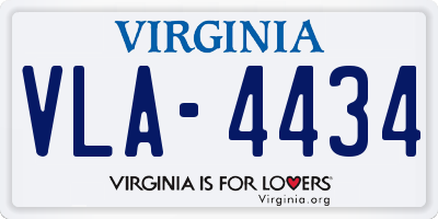 VA license plate VLA4434