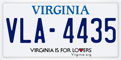 VA license plate VLA4435
