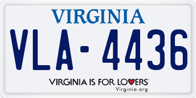 VA license plate VLA4436