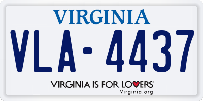 VA license plate VLA4437