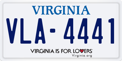 VA license plate VLA4441