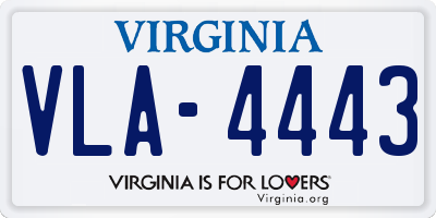 VA license plate VLA4443