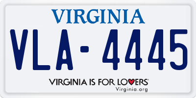 VA license plate VLA4445