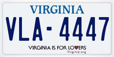 VA license plate VLA4447