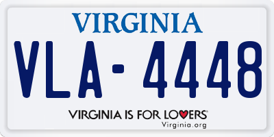 VA license plate VLA4448