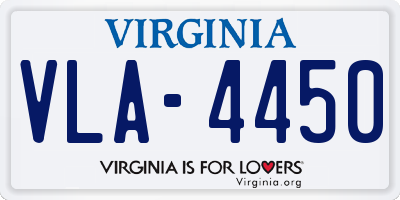VA license plate VLA4450