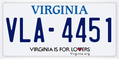 VA license plate VLA4451