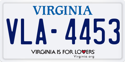 VA license plate VLA4453
