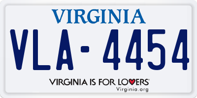 VA license plate VLA4454