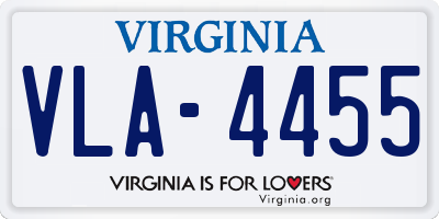 VA license plate VLA4455