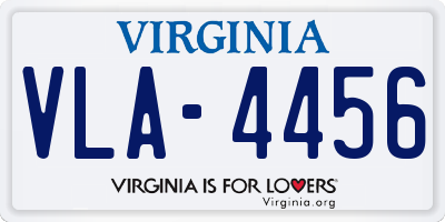 VA license plate VLA4456
