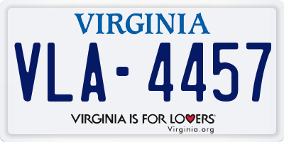 VA license plate VLA4457