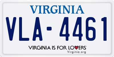VA license plate VLA4461