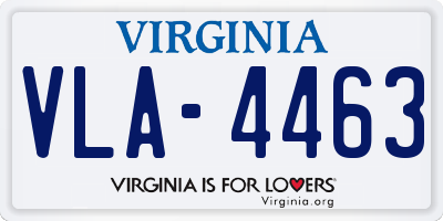 VA license plate VLA4463