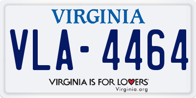 VA license plate VLA4464