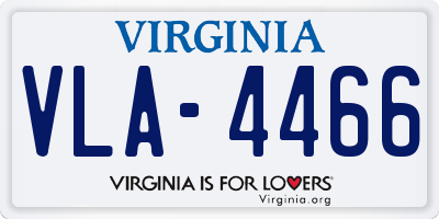 VA license plate VLA4466