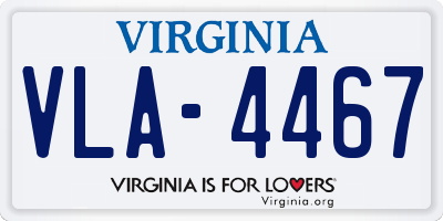 VA license plate VLA4467