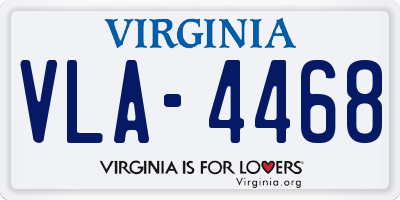 VA license plate VLA4468