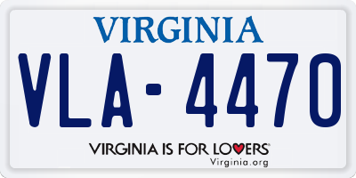 VA license plate VLA4470