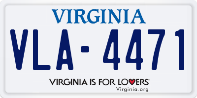 VA license plate VLA4471
