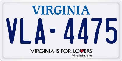 VA license plate VLA4475