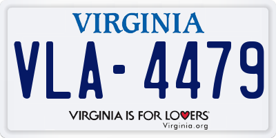 VA license plate VLA4479