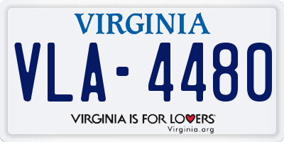 VA license plate VLA4480