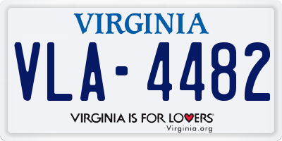 VA license plate VLA4482